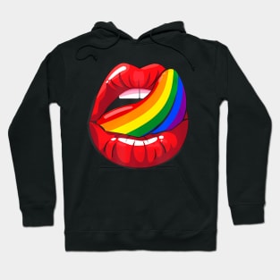 Lgbt Gay Lesbian Pride Sexy Lips Rainbow Hoodie